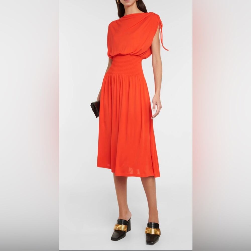 New ~ PROENZA SCHOULER ~ White Label Matte Crepe Smocked Dress 10 LUX